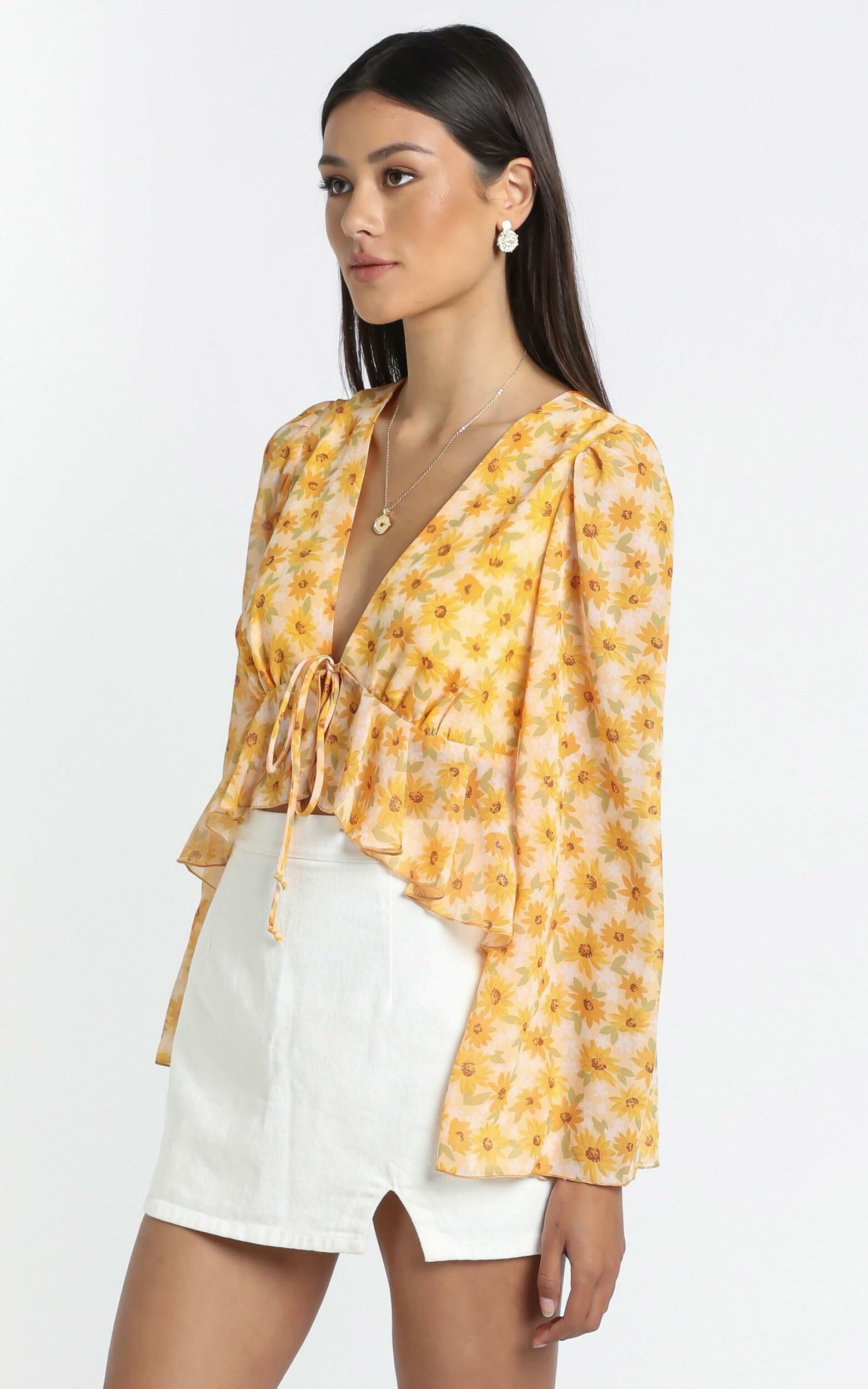 Dance It Out Top in Sunflower Print | Showpo USA