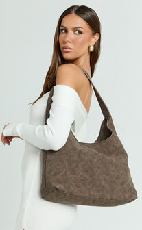 Peta and Jain - Jami Slouchy Tote Bag in Chocolate Suede