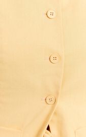 Nicolina Top - Linen Scoop Neck Button Down Vest Top in Lemon | Showpo USA