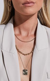 Miranda layered chain necklace in Gold