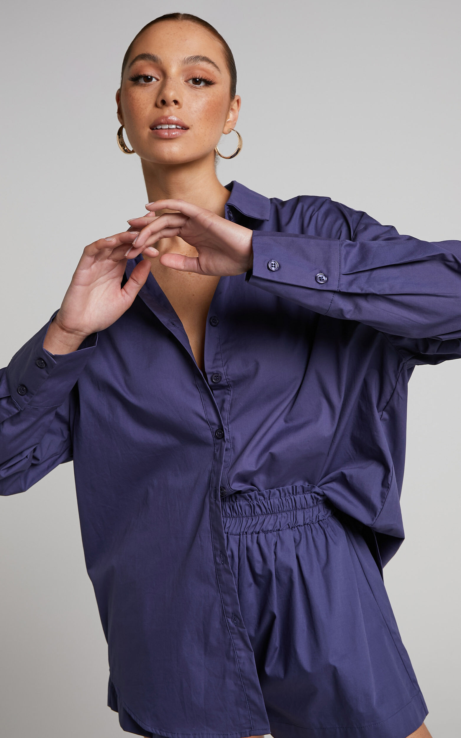 Terah Shirt - Button Up Shirt in Icy Blue | Showpo