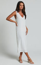 Rosa Midi Dress - Low Back Sequin Dress in White | Showpo USA