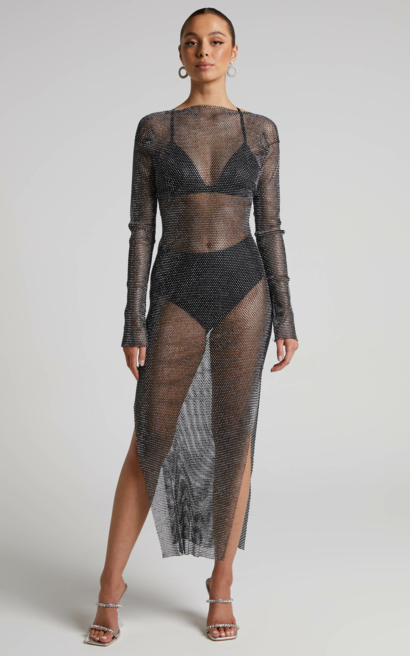 Mesh deals maxi dress