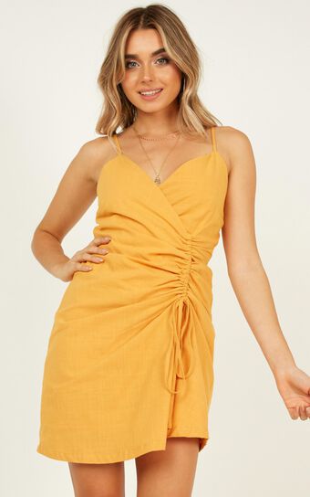 Alone Together Dress In Mustard