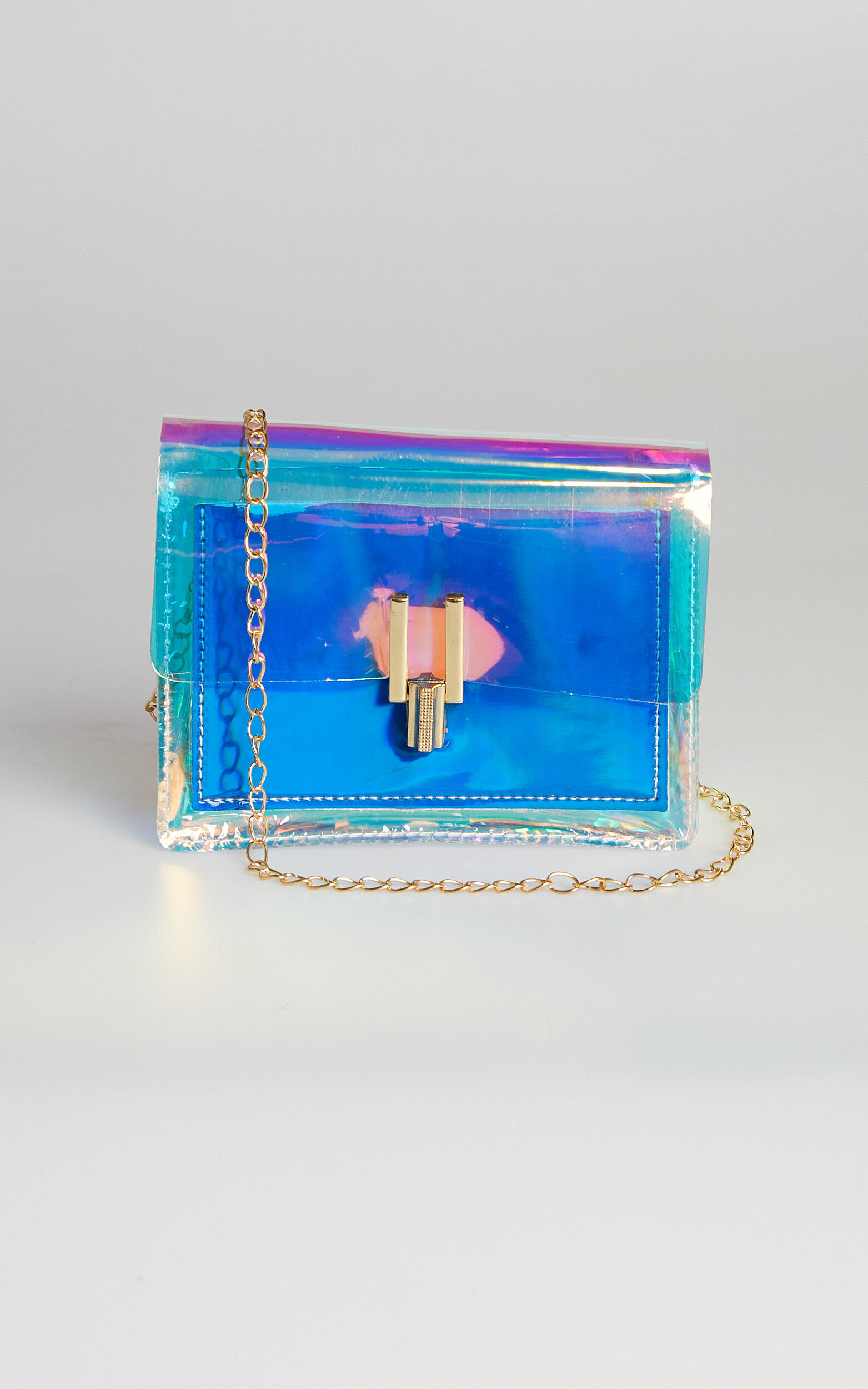 Clear holographic crossbody bag clearance