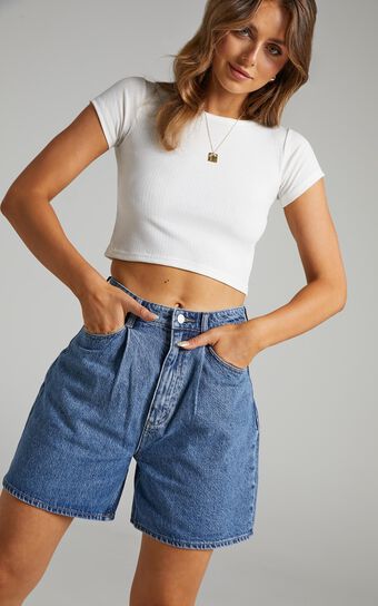 Lee - High Baggy Denim Shorts in Living In Truth