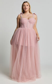 Emmary - Bustier Bodice Tulle Dress in Pink