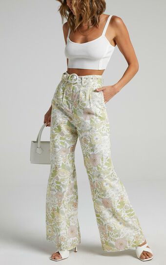 Charlie Holiday - Carribean Pant in Forest Olive Floral