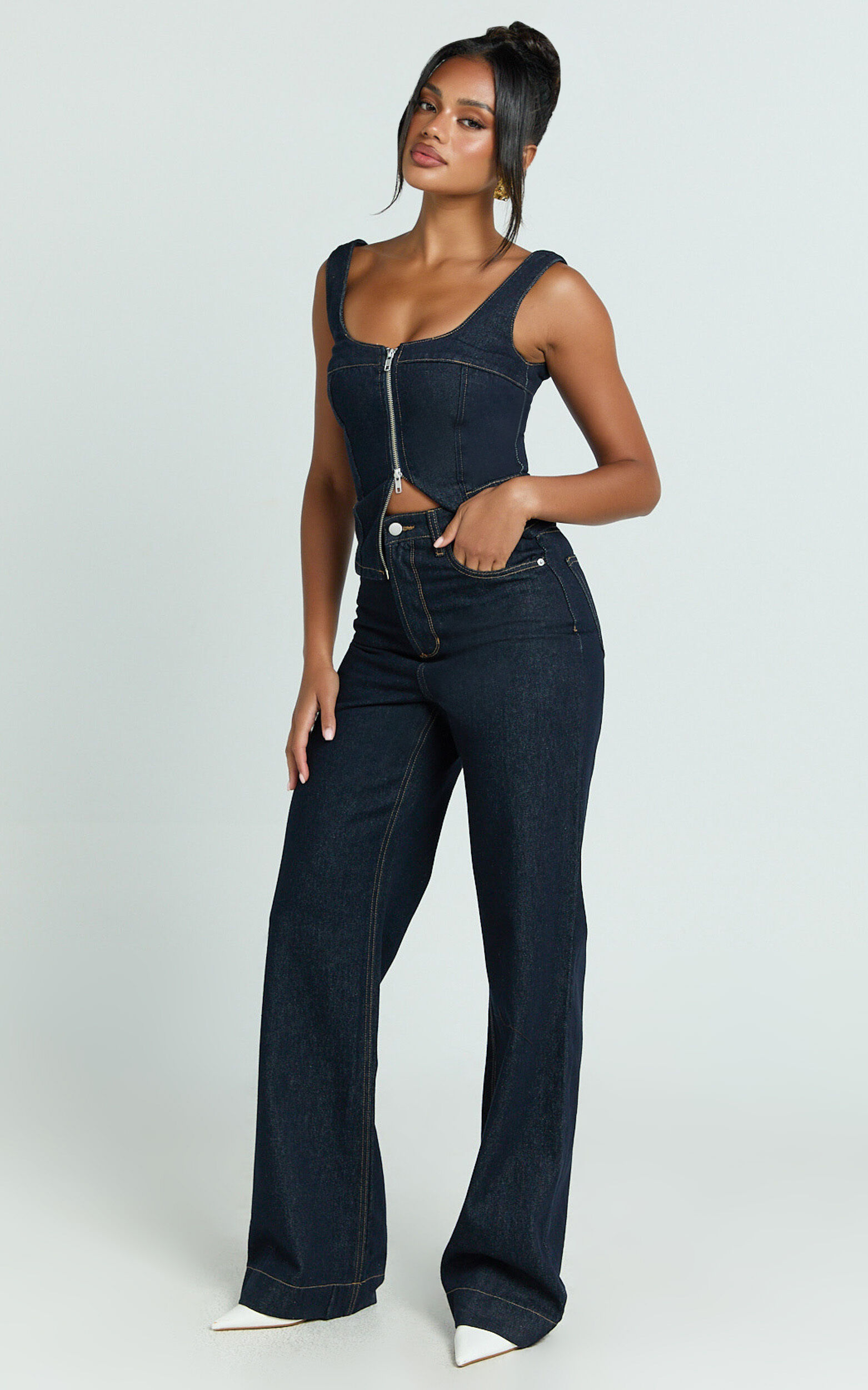 【BAON】Yand Summer Raw Denim Wide Pants Baukjen Wide Leg Slouch Jeans with Tencel™