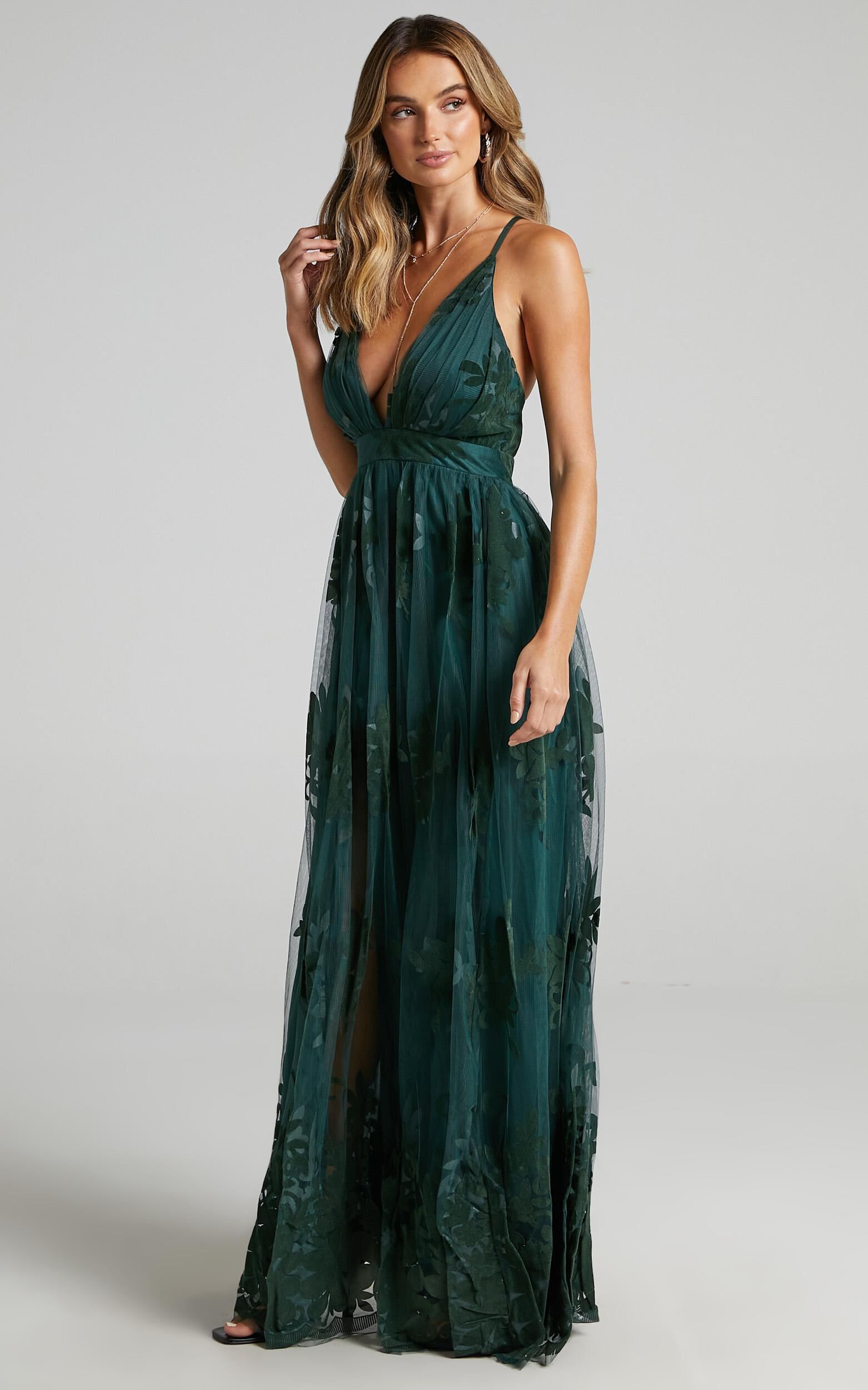 Promenade Maxi Dress in Emerald Showpo EU