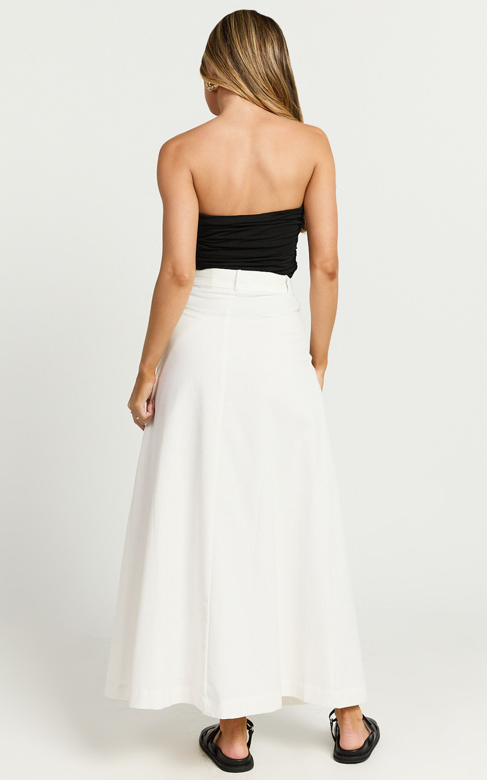 White linen a line skirt online