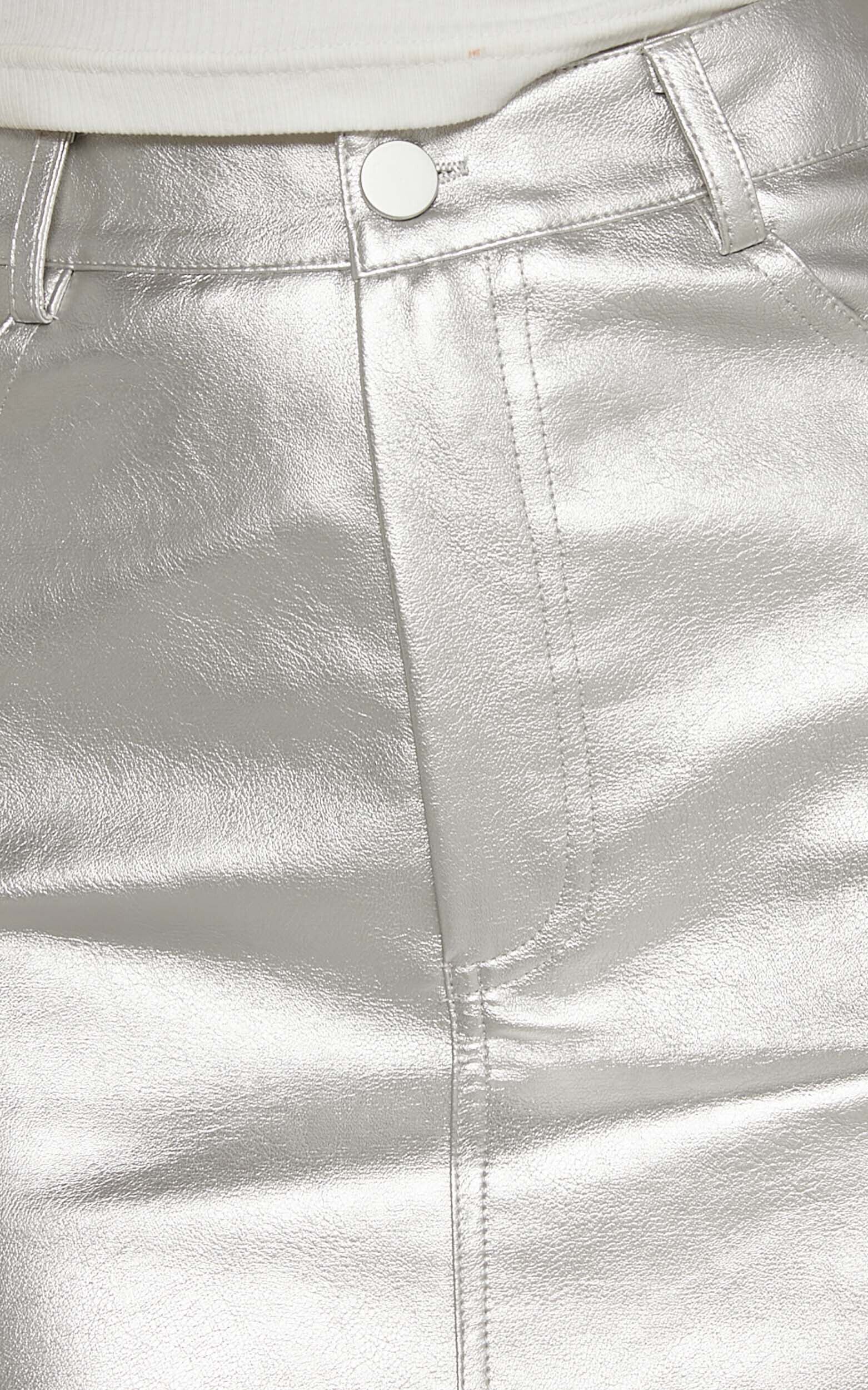 Silver metallic high waisted skirt on sale