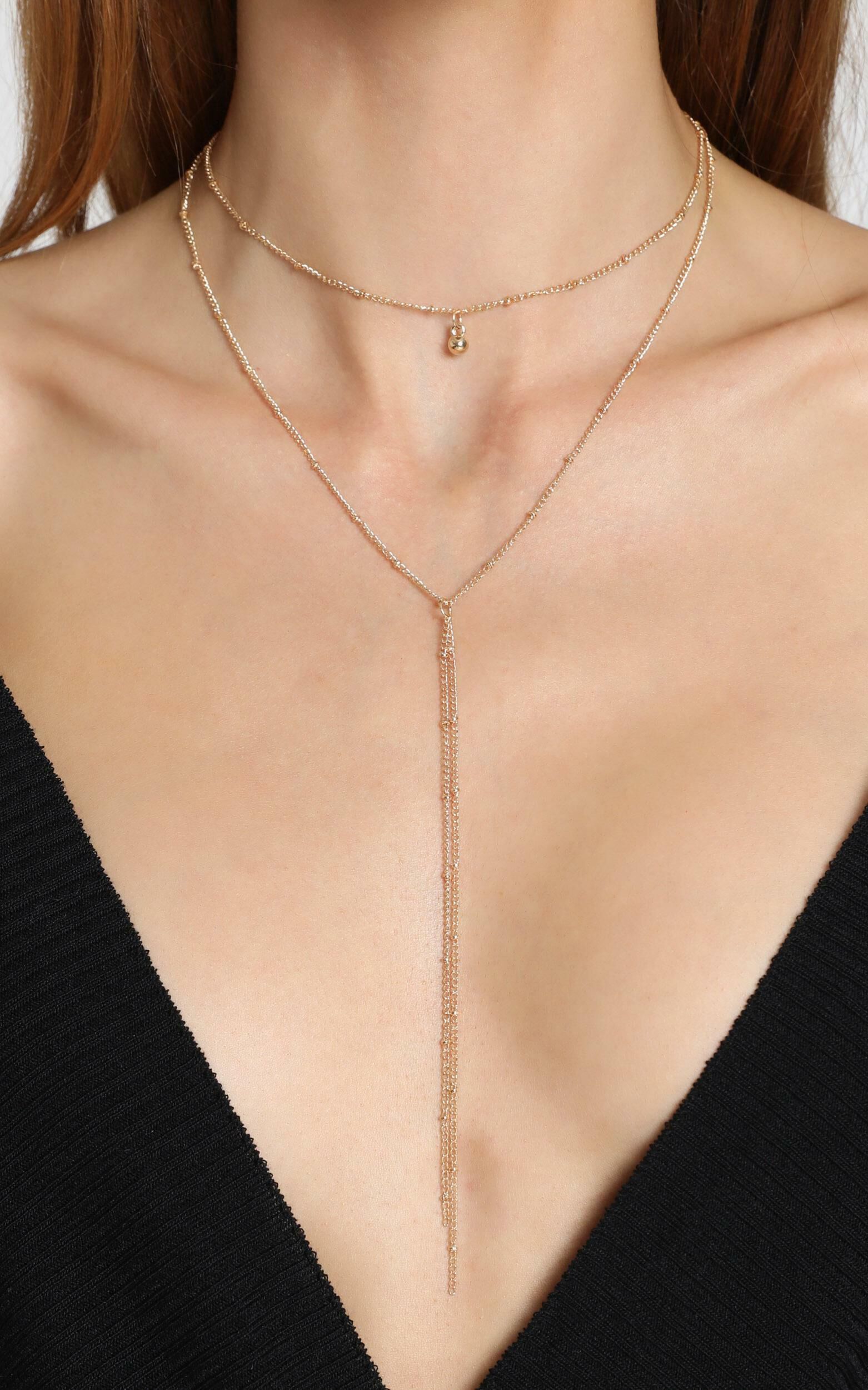 Long clearance drop necklace