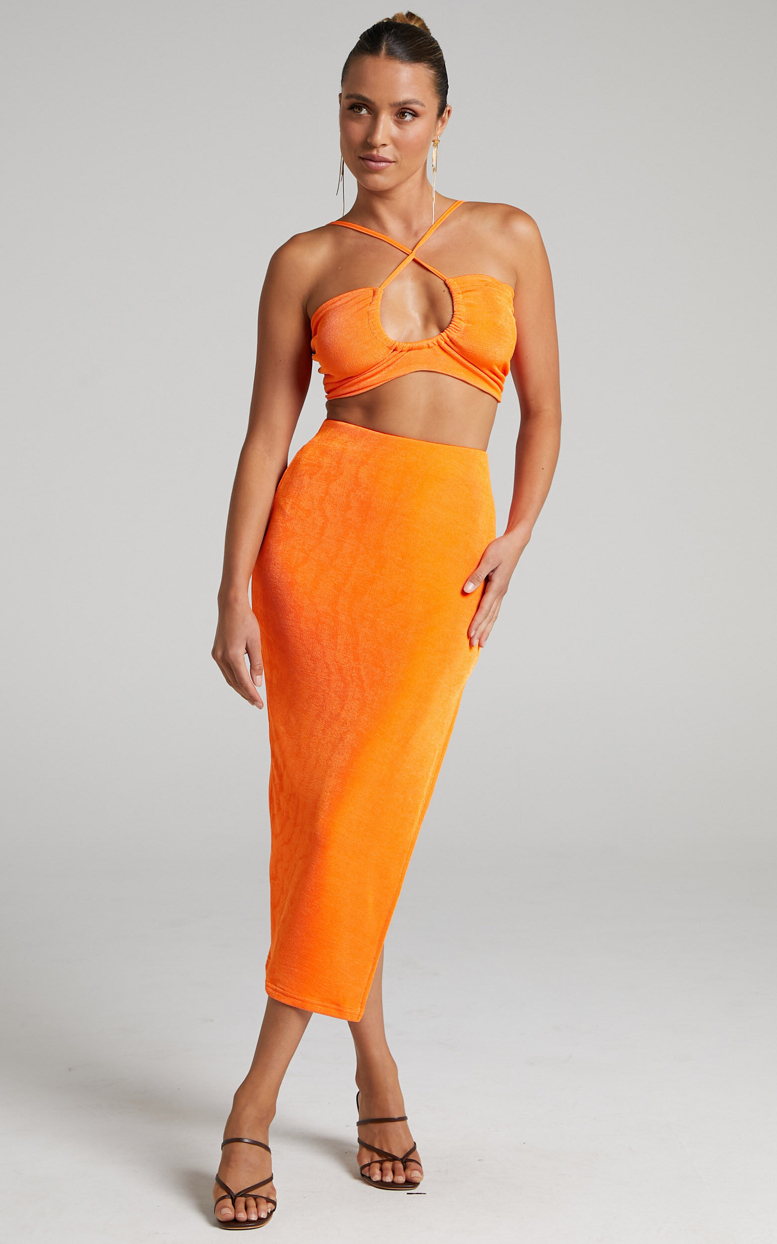 Bandeau and midi skirt set clearance