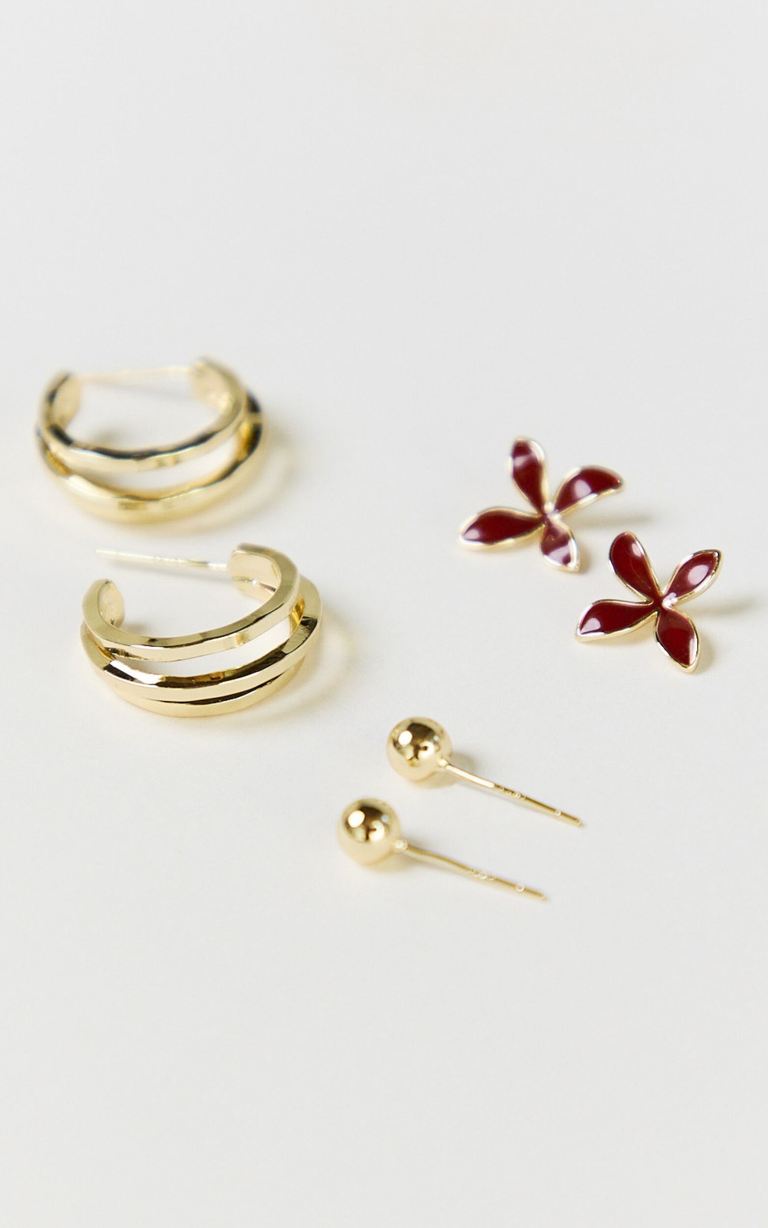 Lilibeth Earrings - 3 Pack Earrings in Gold - NoSize, GLD1