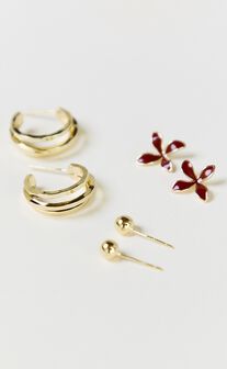 Lilibeth Earrings - 3 Pack Earrings in Gold