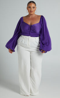 Delia Blouse - Long Sleeve Blouse in Purple
