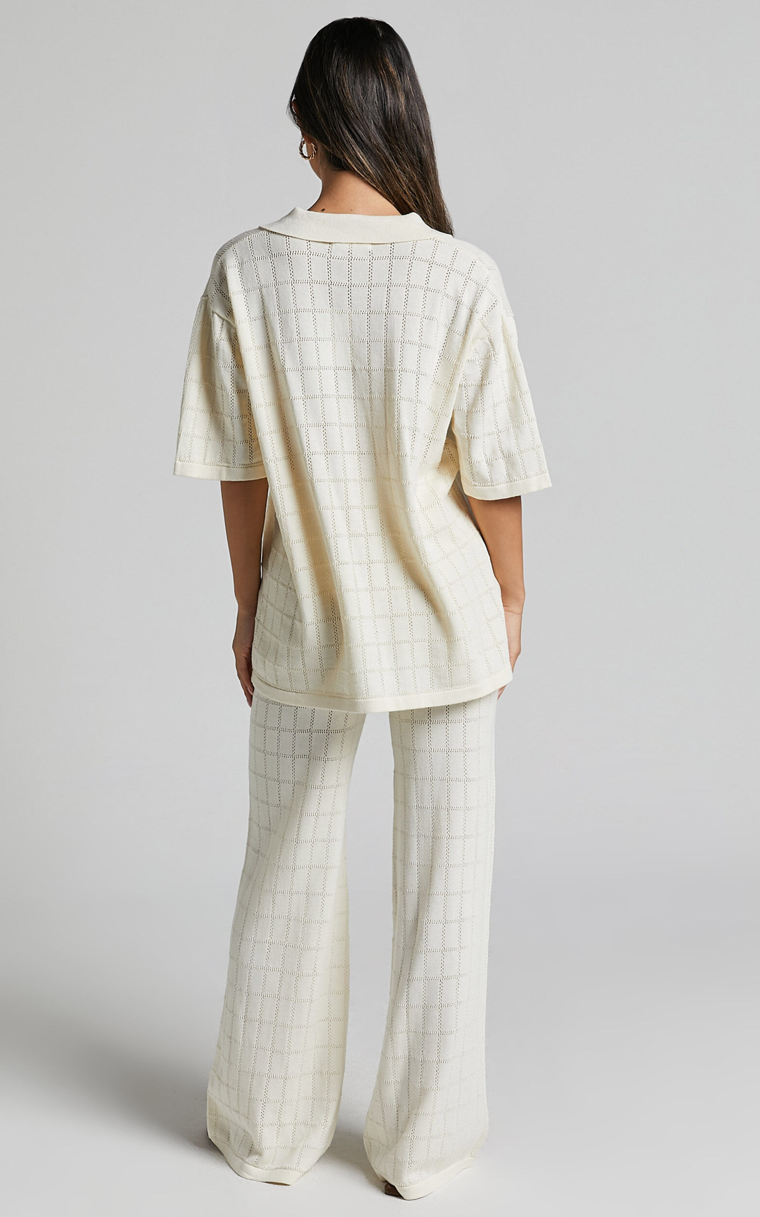 Tommy Two Piece Set - Knit Button Through Top and Pants Two Piece Set ...