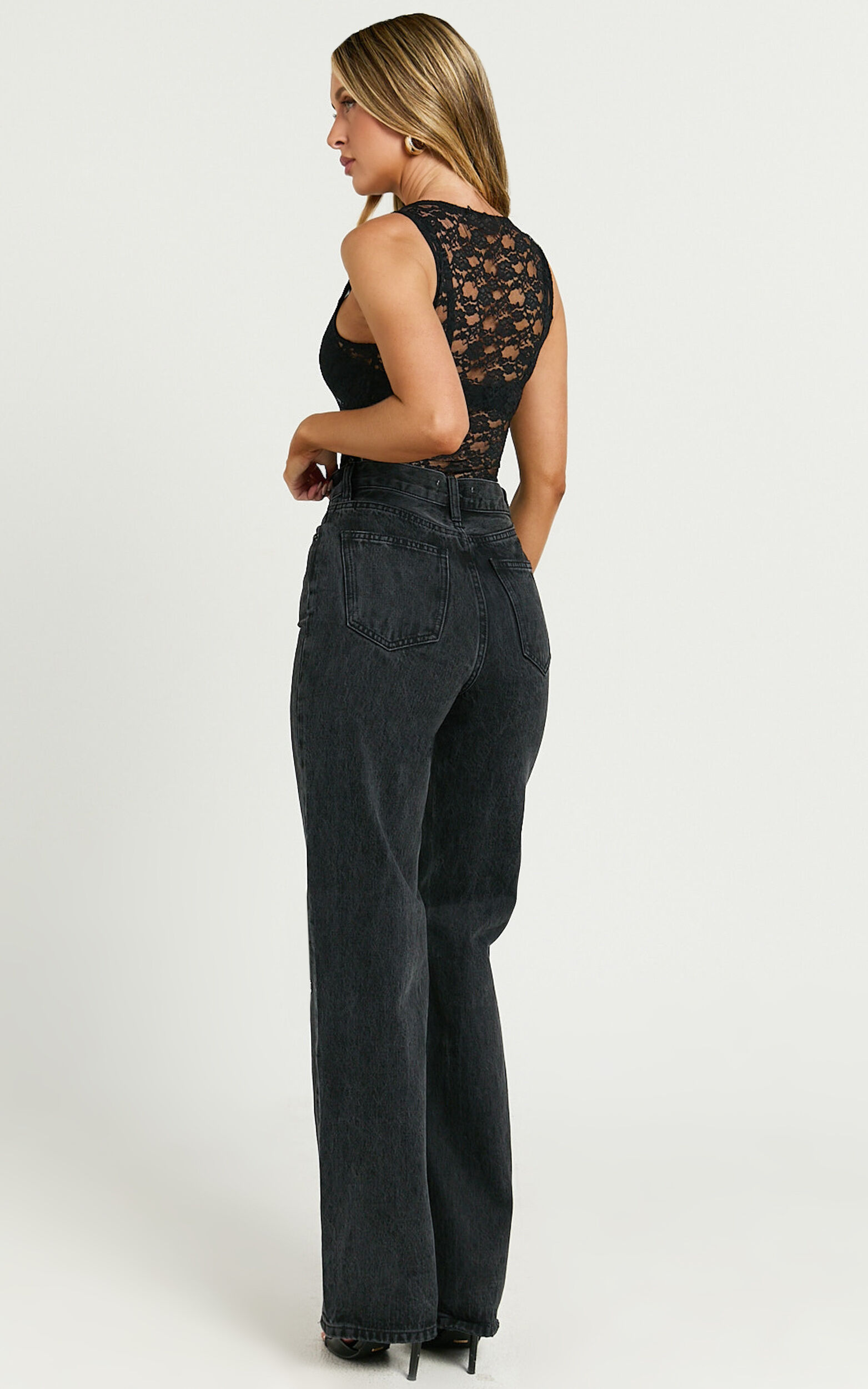 Miho Jeans - High Waisted Recycled Cotton Distressed Straight Leg Denim ...