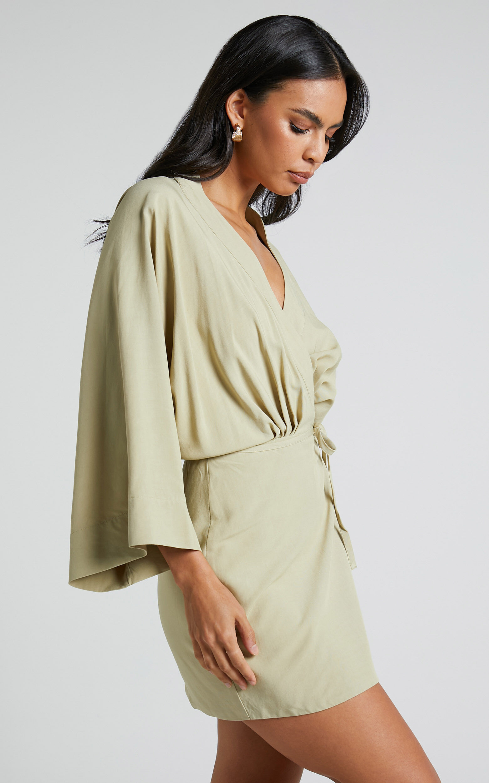 Kimono sleeve deals wrap dress