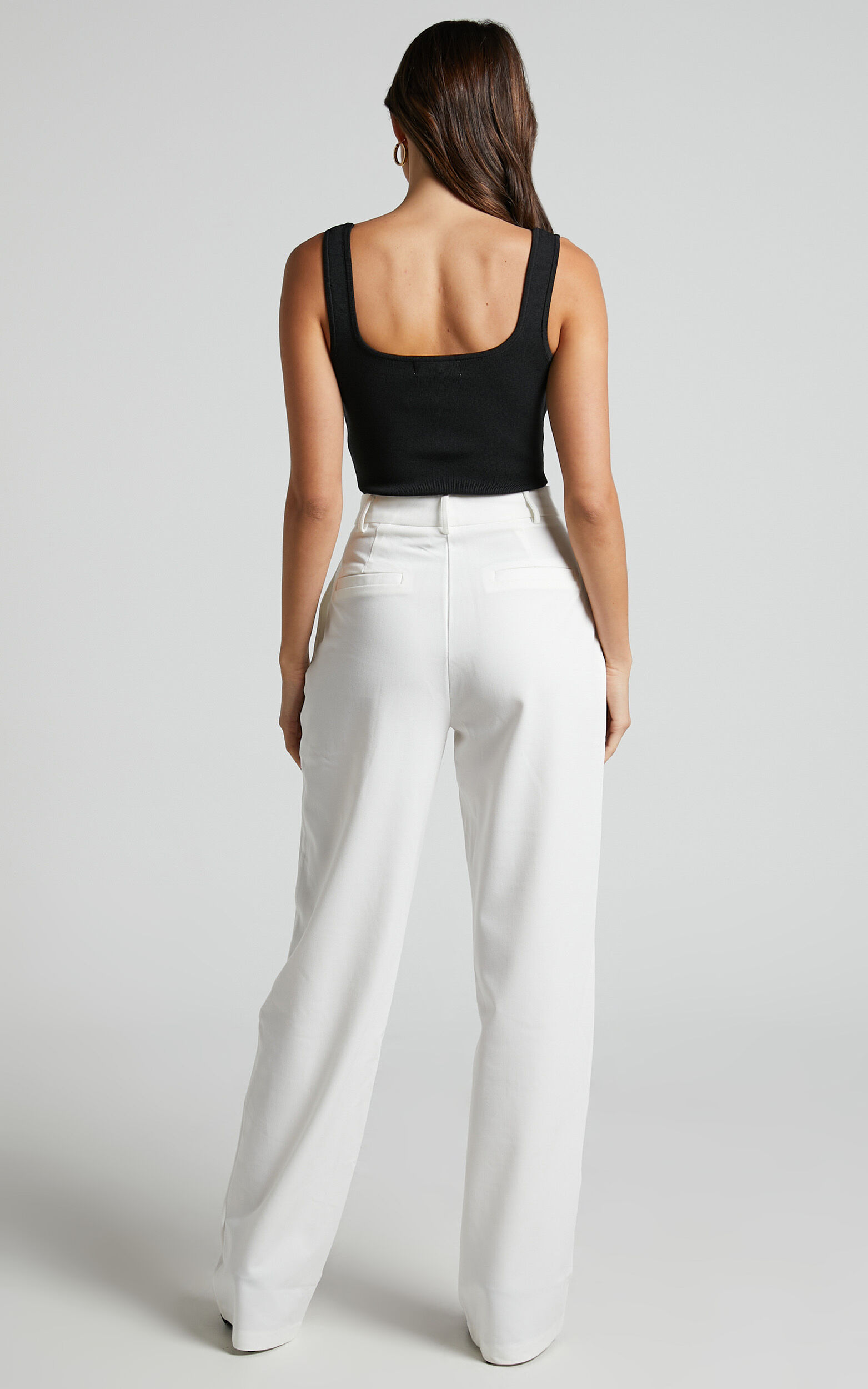 Lorcan Pants - High Waisted Tailored Pants in White