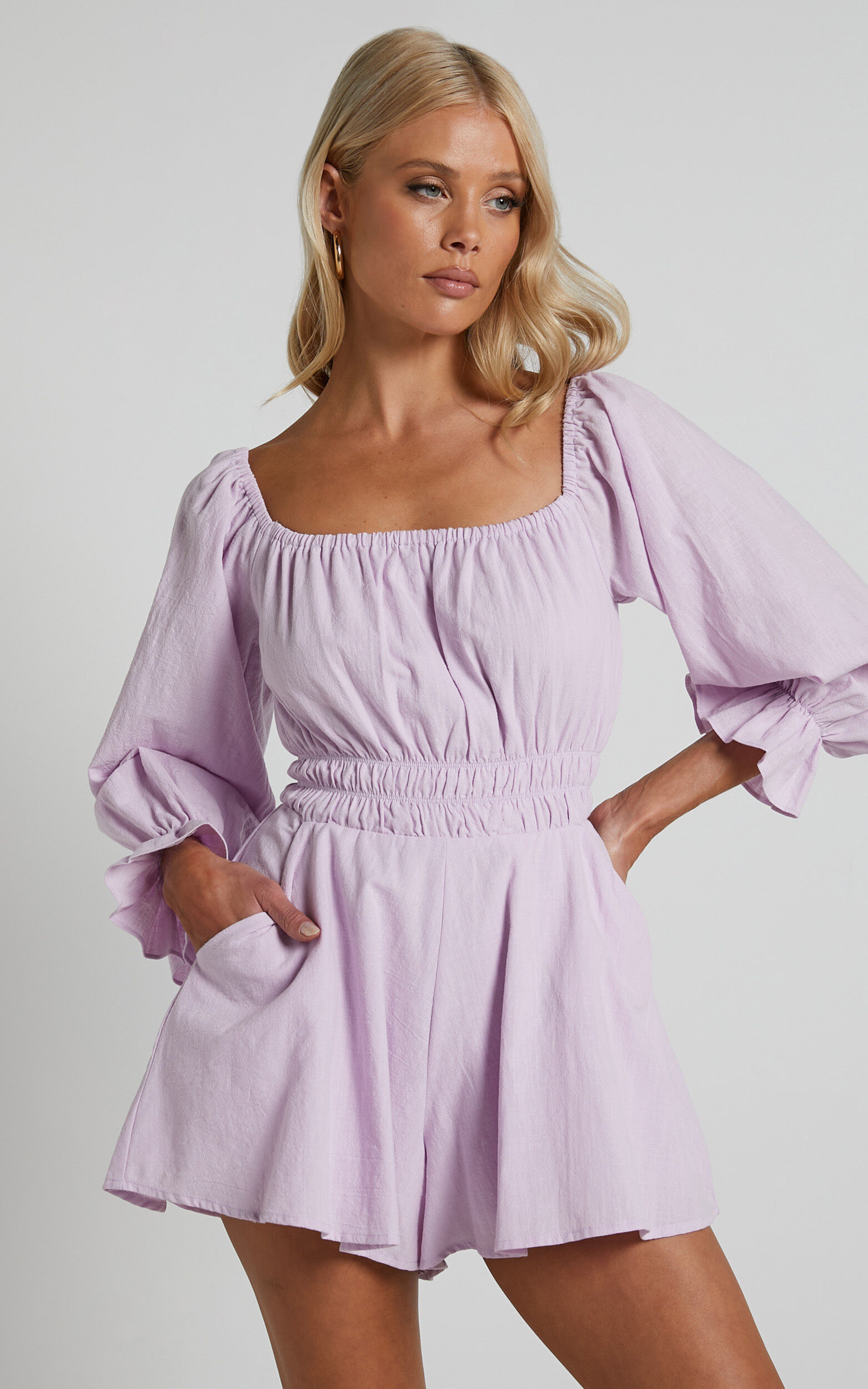 Long sleeve playsuit sales
