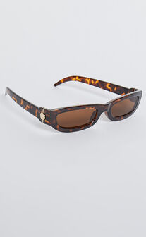 Connor Sunglasses - Thin Rectangle Sunglasses in Tort