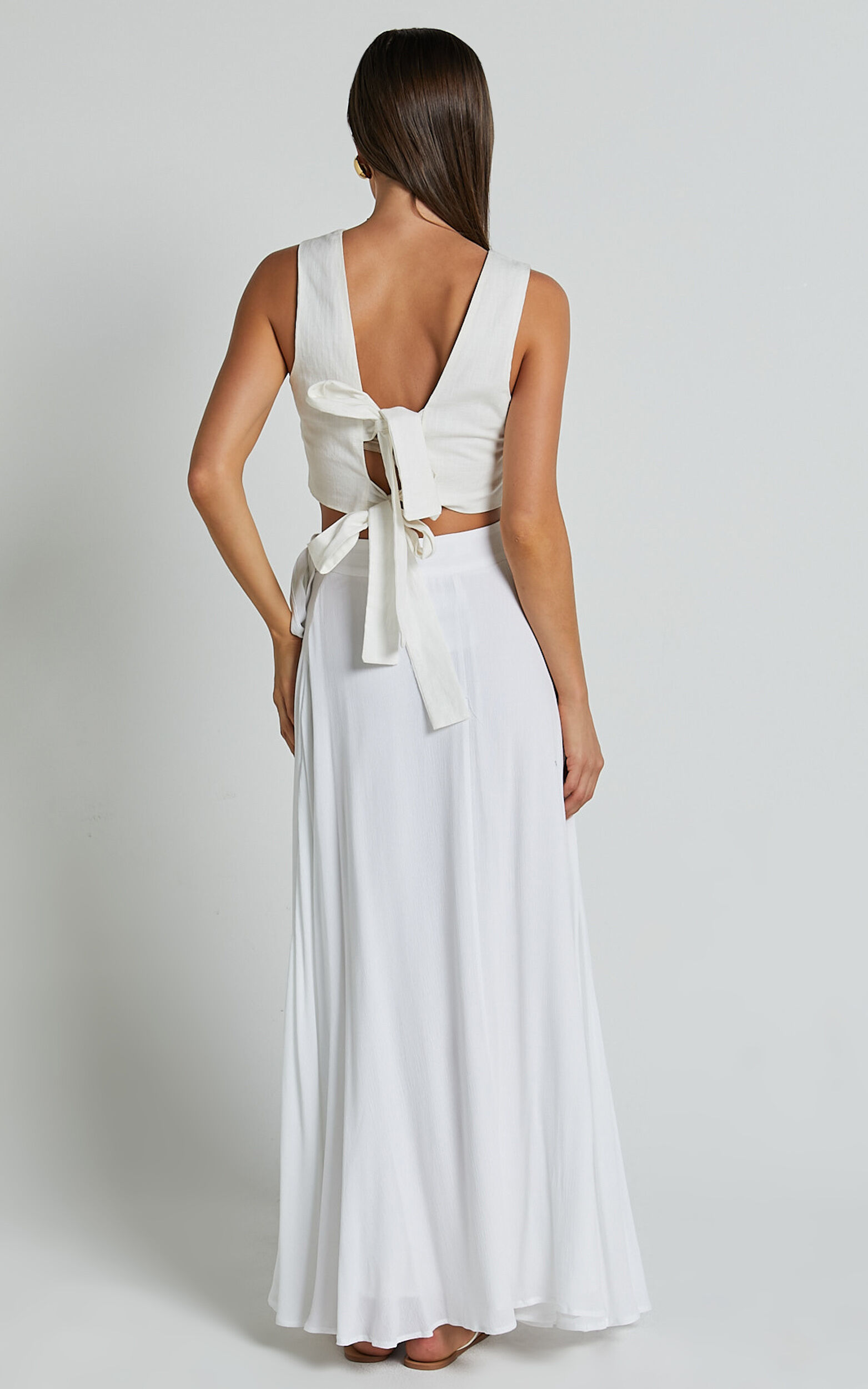 Break A Leg Maxi Skirt Wrap Tie Skirt in White Showpo