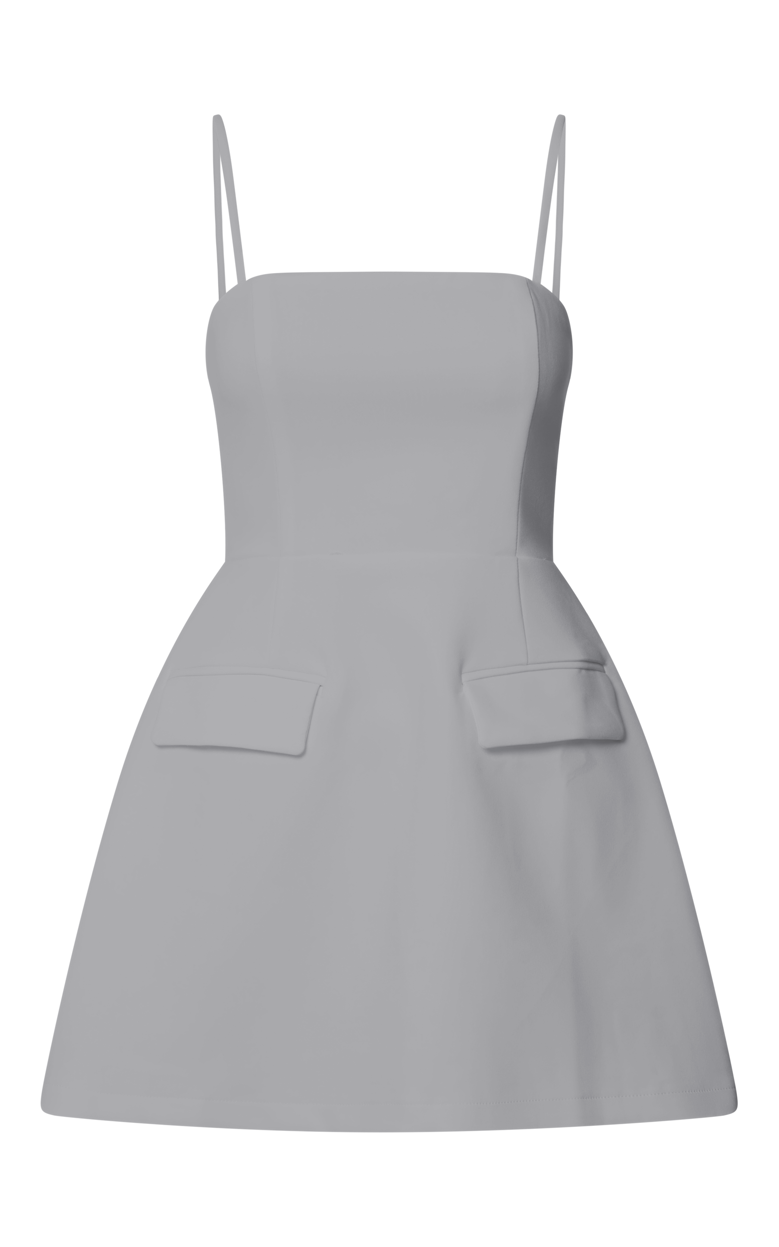 Katia Mini Dress - Strappy Corset A Line Dress in Dove Grey Katia Mini Dress - Strappy Corset A Line Dress in Dove Grey