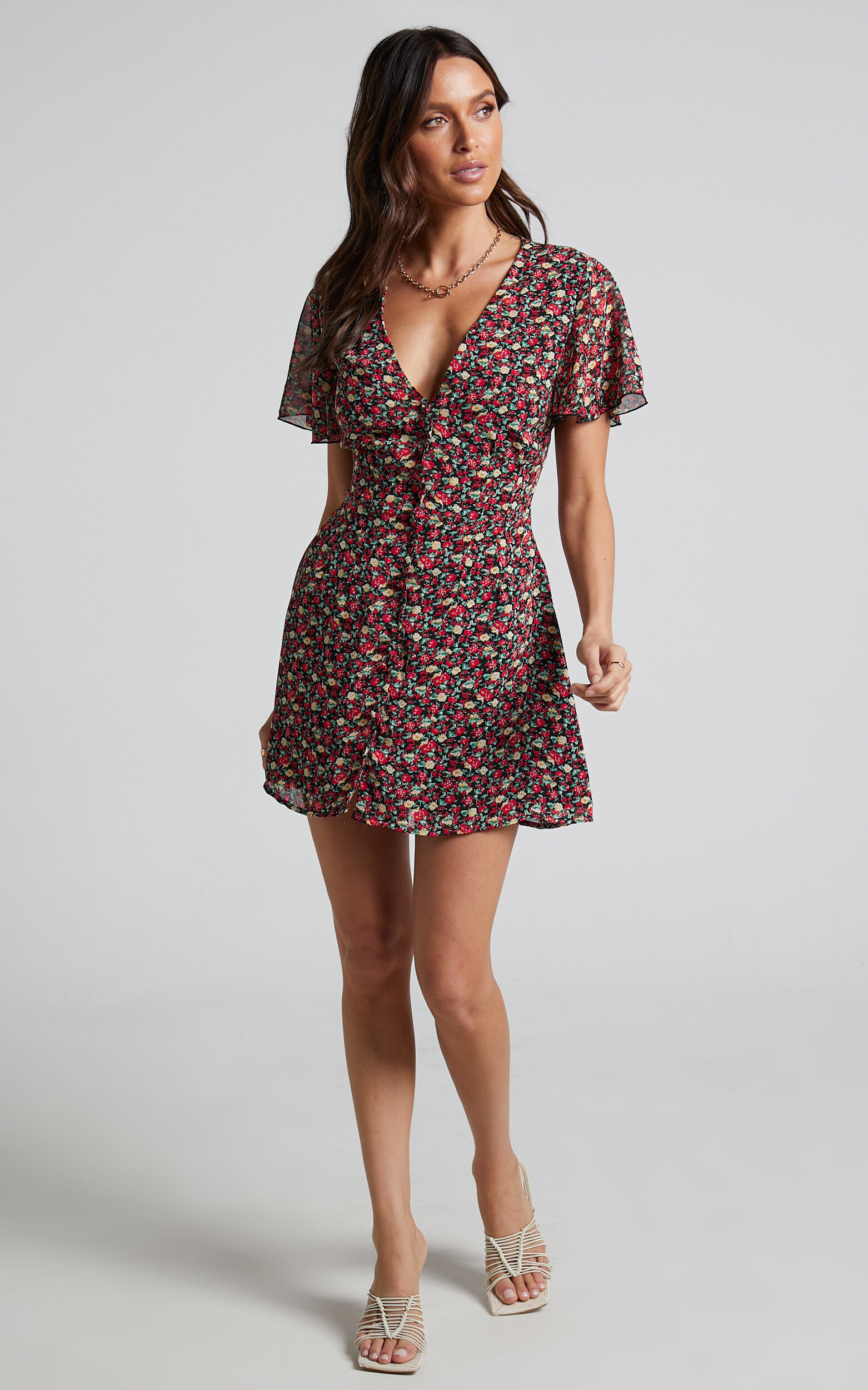 Maximum Potential Mini Dress In Black Floral Showpo USA