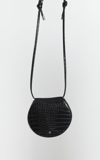 Peta And Jain - Venice Saddle Bag In Black Croc