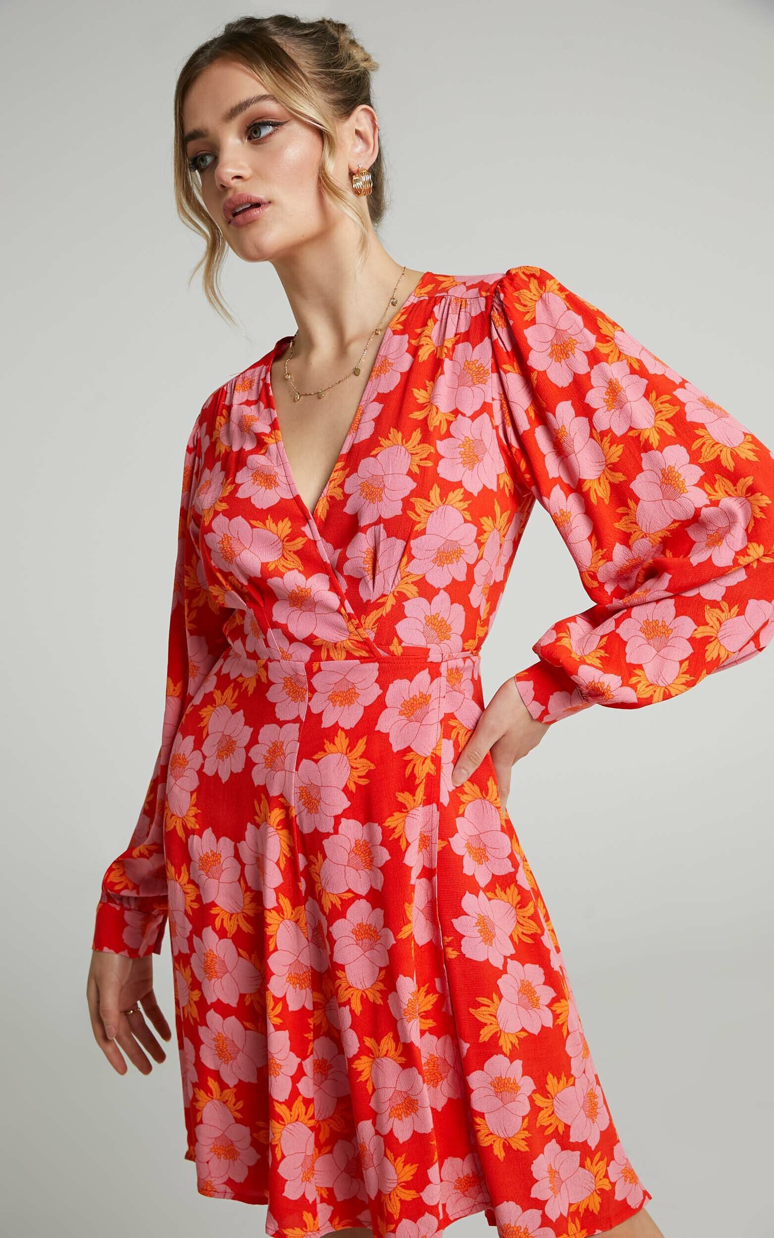 Rolla s Romantic Datura Wrap Dress in Pink Cordial Showpo EU