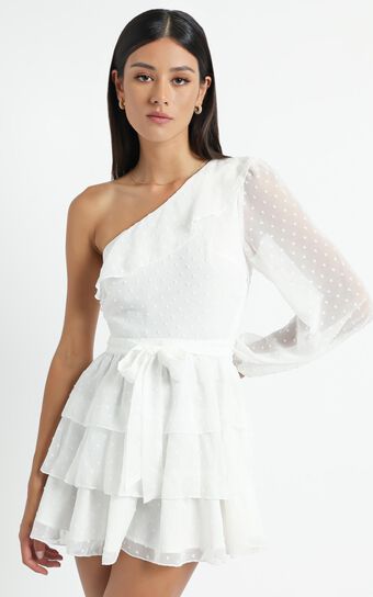 Day Dreamer One Shoulder Mini Dress in White