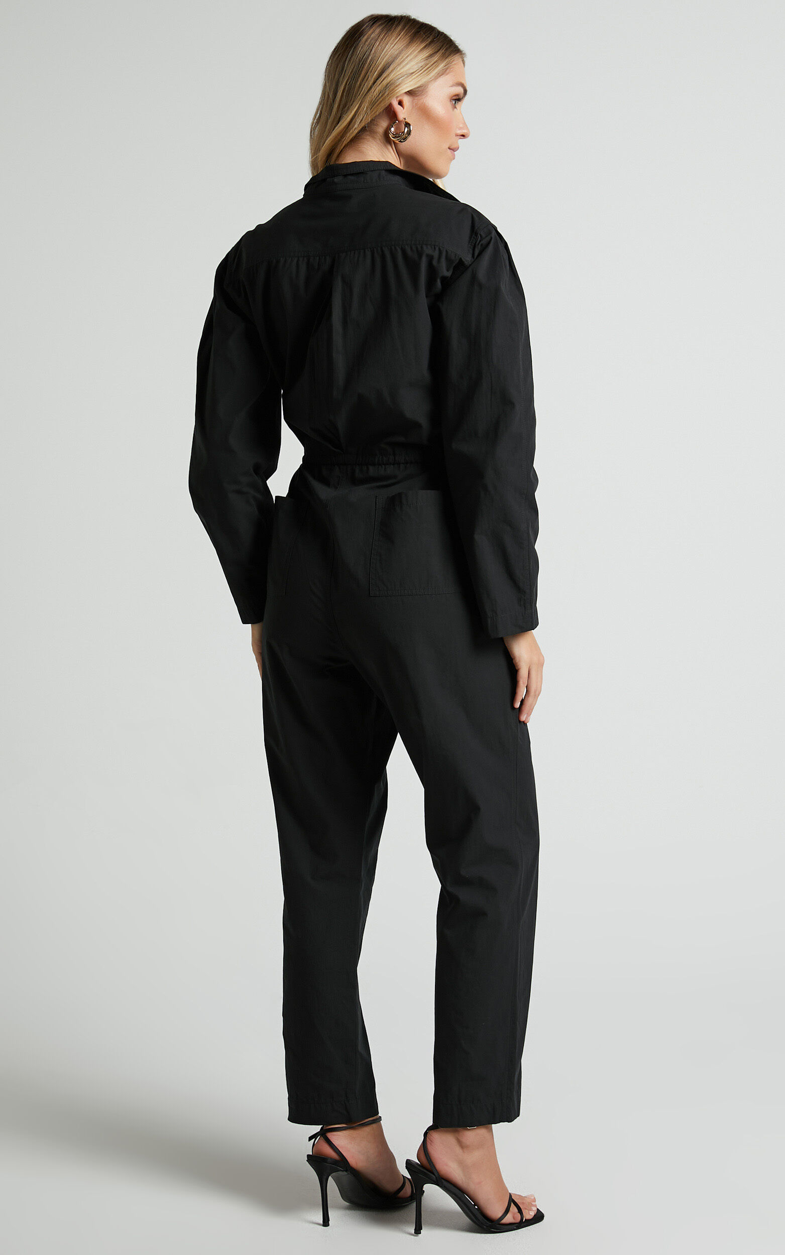Utility top black jumpsuit