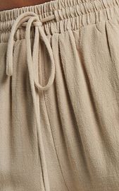 Kala Pants - Mid Waisted Relaxed Elastic Waist Pants in Sand | Showpo USA