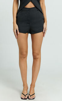 Romeo Shorts - High Waisted Tailored Micro Shorts in Black