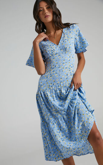 Oklahoma Dress in Blue Floral