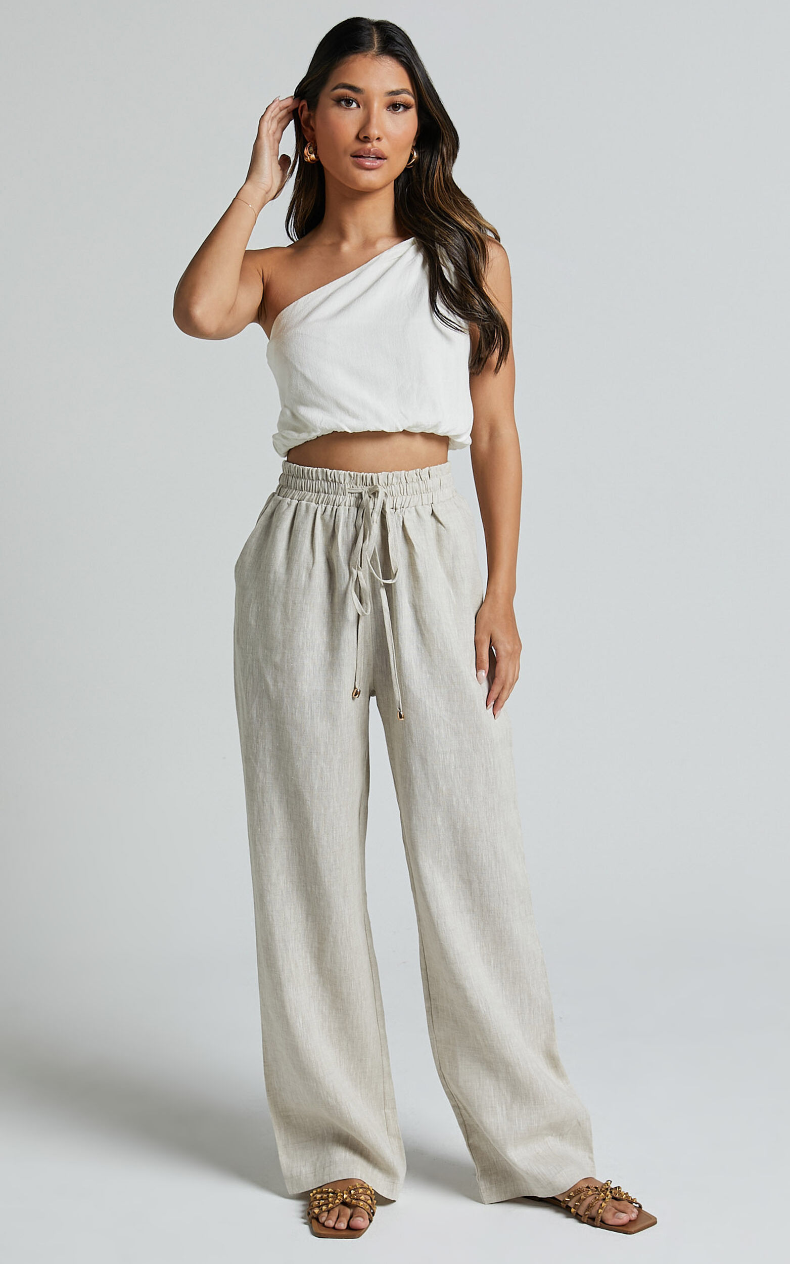 Tilly Linen Pants - Elasticated Drawstring Relaxed Linen