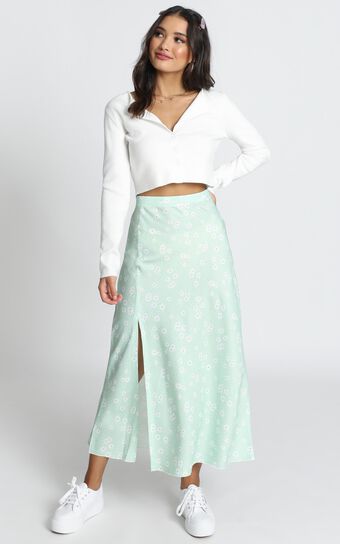 New Ways Skirt In Mint Floral