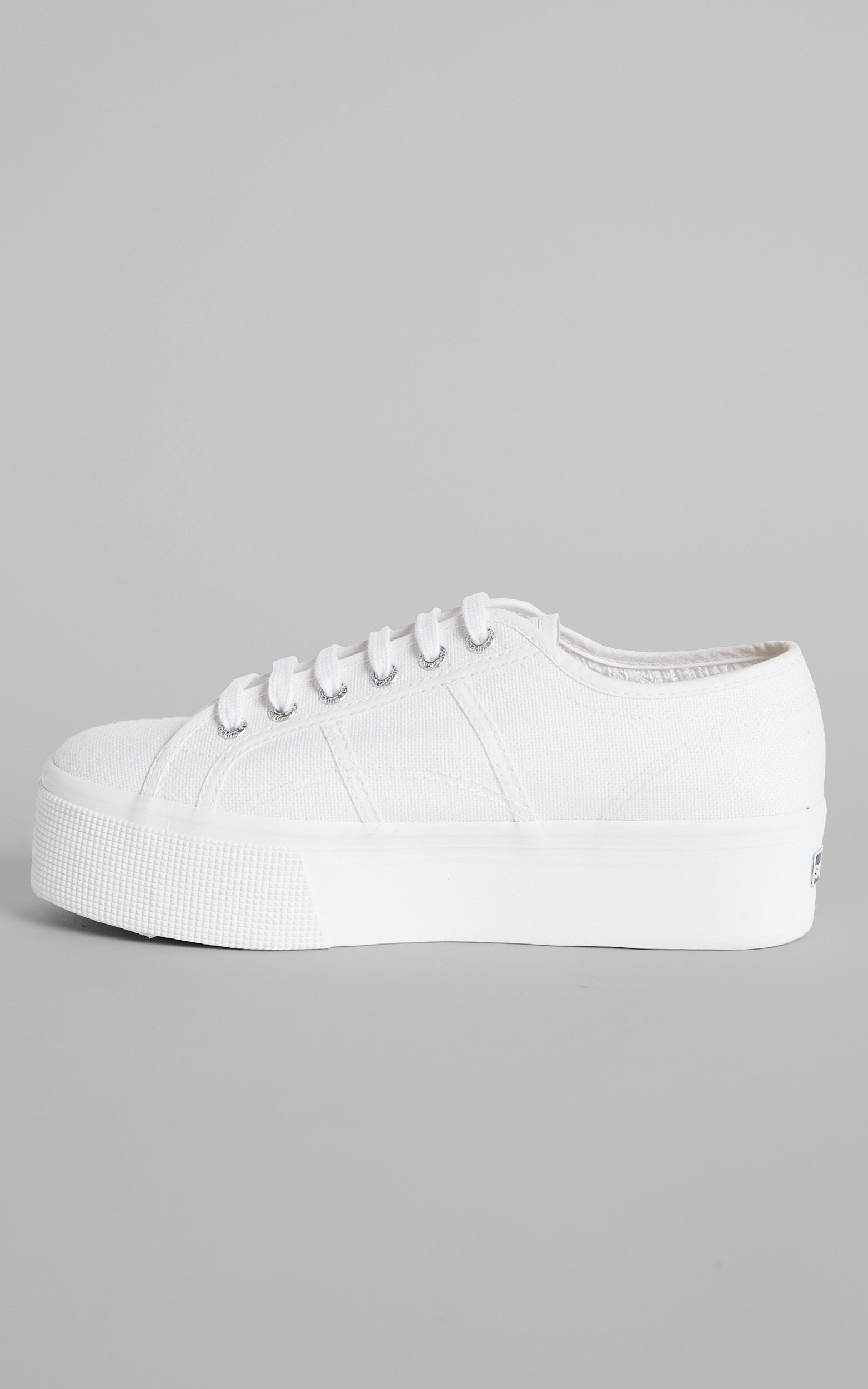 Superga 2790 ACOTW Linea Up And Down Platform Sneakers in 901 White Showpo
