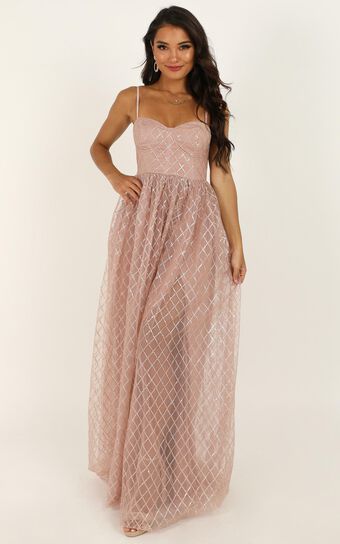 Sparkle With Love Dress In Blush Glitter