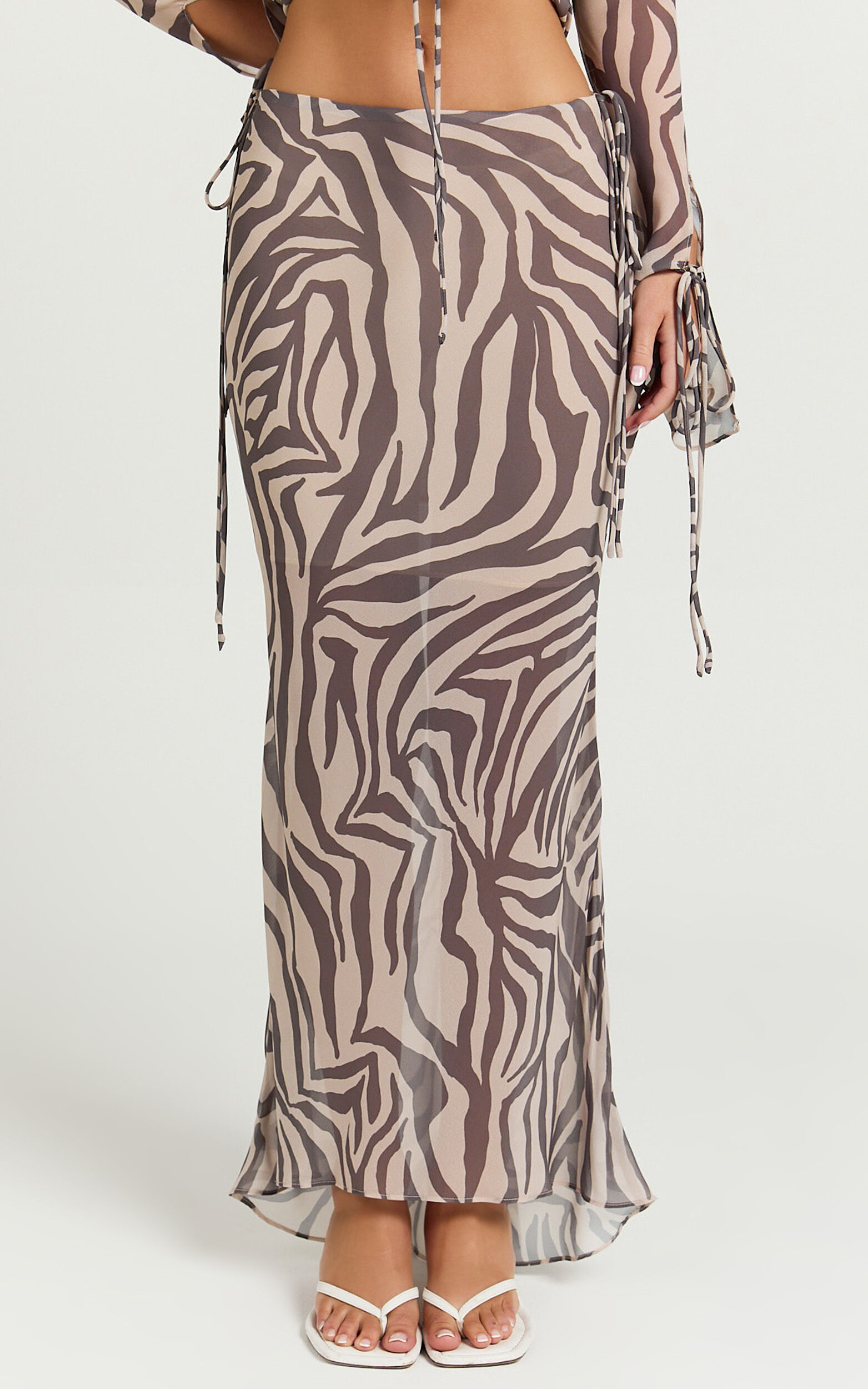 Zebra print flared skirt on sale