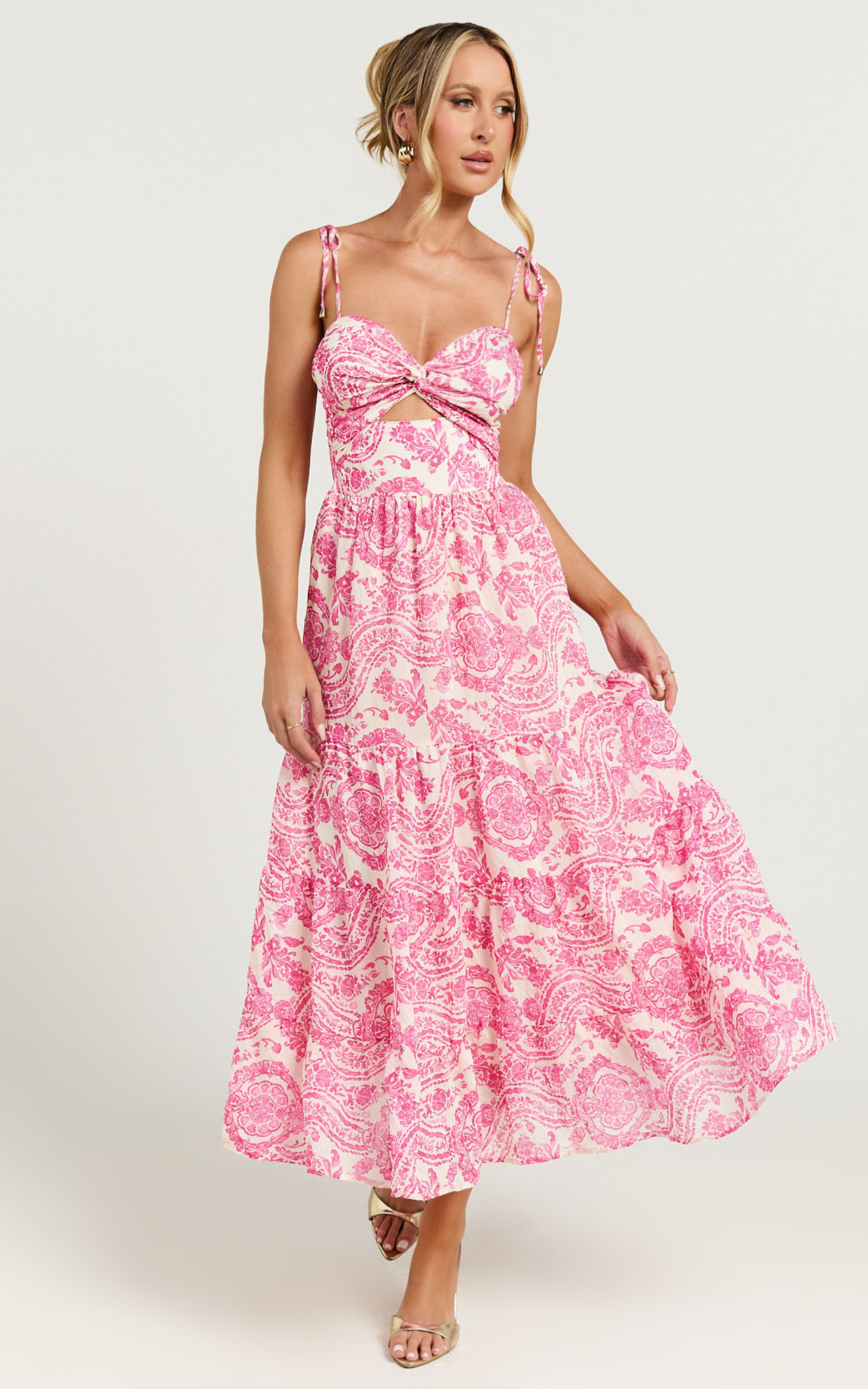 Express maxi dress strappy cut out shop