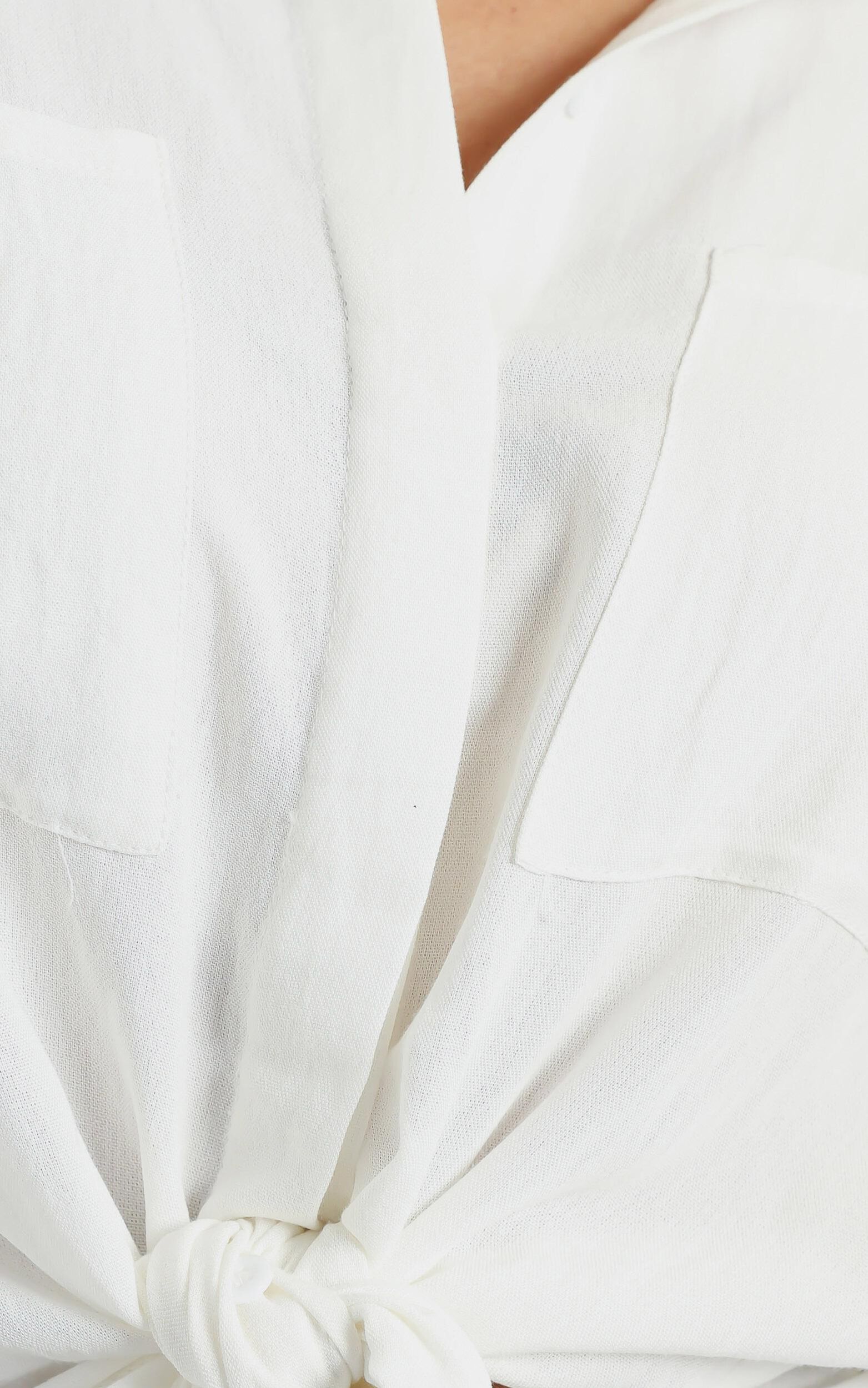 Trish Button Up Shirt in White | Showpo