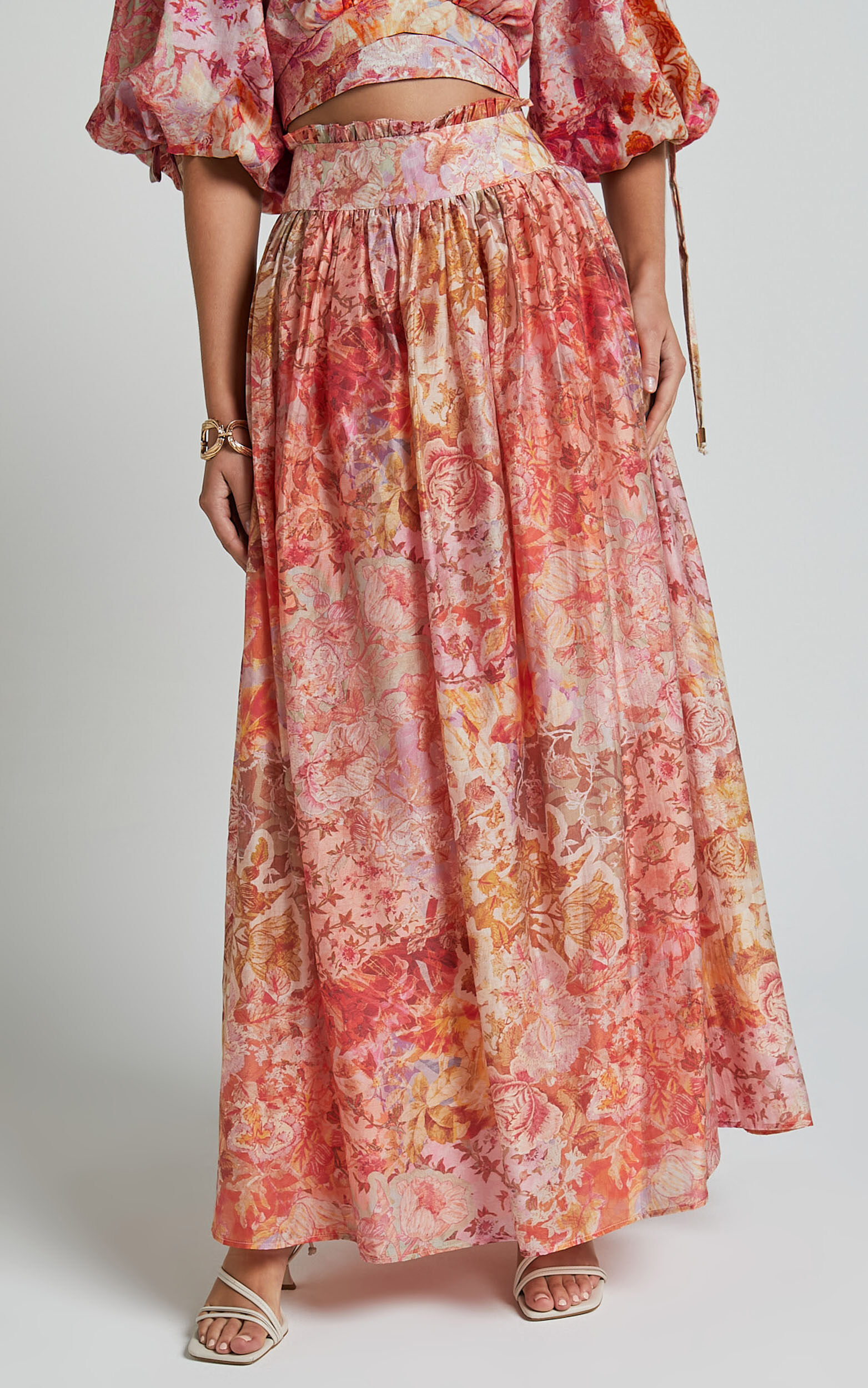 Paper bag waist maxi skirt clearance