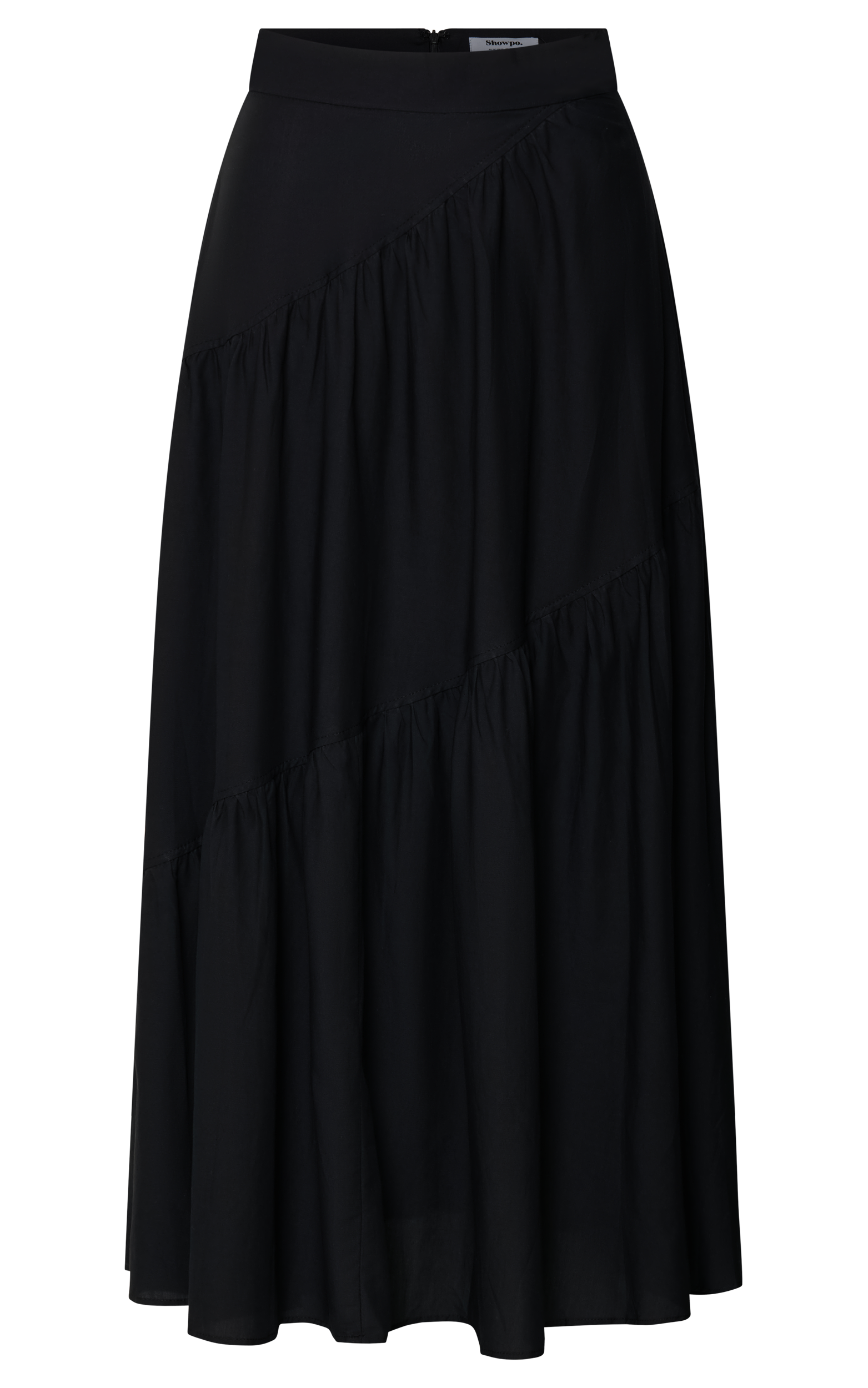 Bella Maxi Skirt - High Waist Tiered Maxi Skirt in Black
