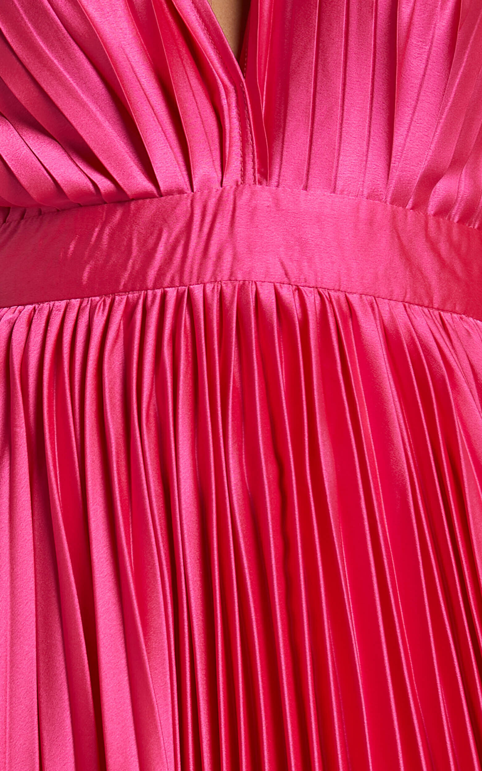 Hot pink pleated dress online