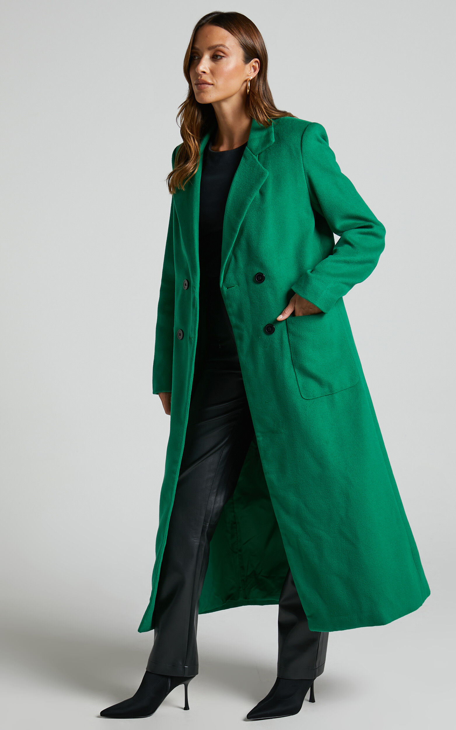 Green longline clearance coat