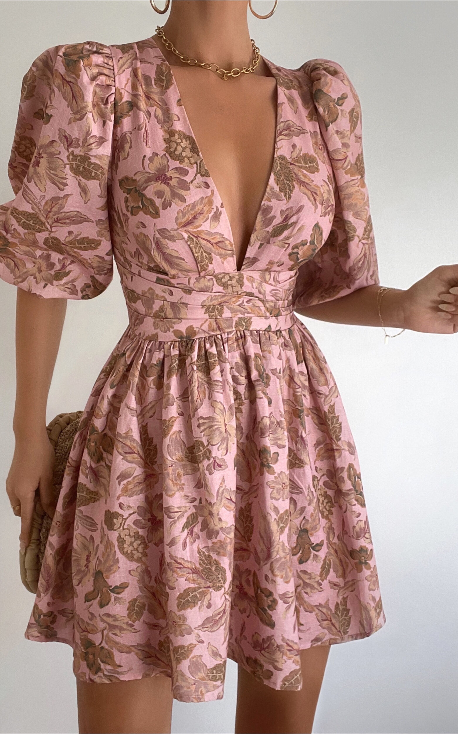 Amalie The Label - Rivinna Linen Blend Pleat Waist Puff