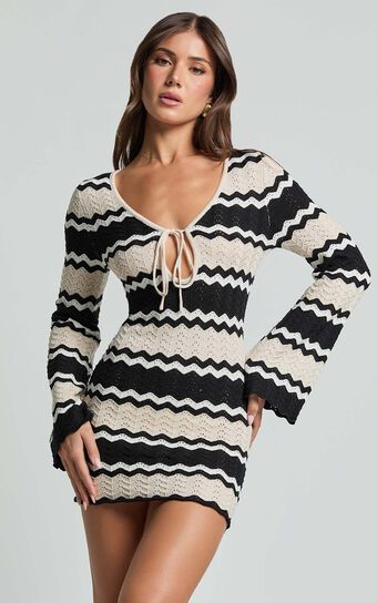 Seven Wonders - Sofia Mini Dress in Black/Cream